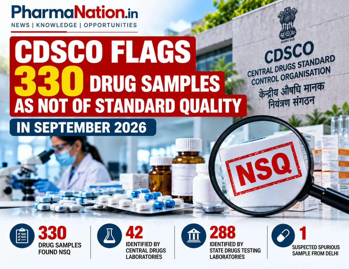CDSCO Flags 330 Drug Samples as Not of Standard Quality in September 2026: What Pharmacists and Patients Should Know