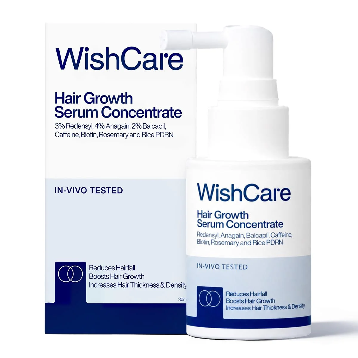 WishCare Hair Growth Serum For Scalp | 94% Saw New Hair Growth | Redensyl & Rosemary Oil | 100% Saw Hairfall Reduction | In-Vivo Tested | For Men & Women | 30ml