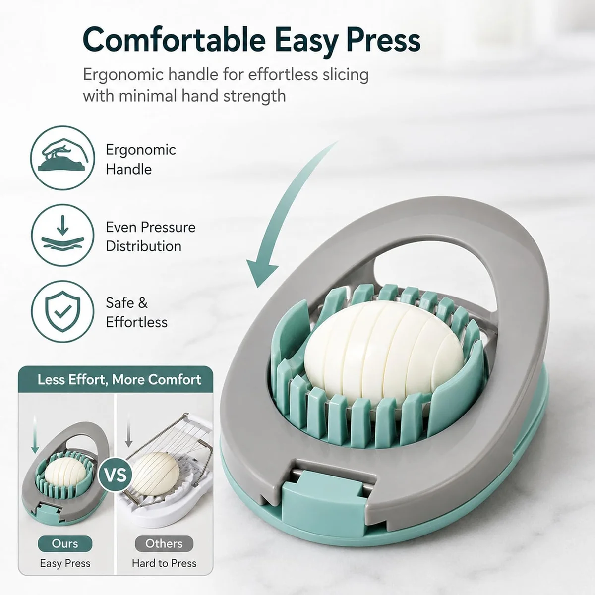 Egg Slicer for Boiled Eggs Strawberry Cutter with Stainless Steel Wire