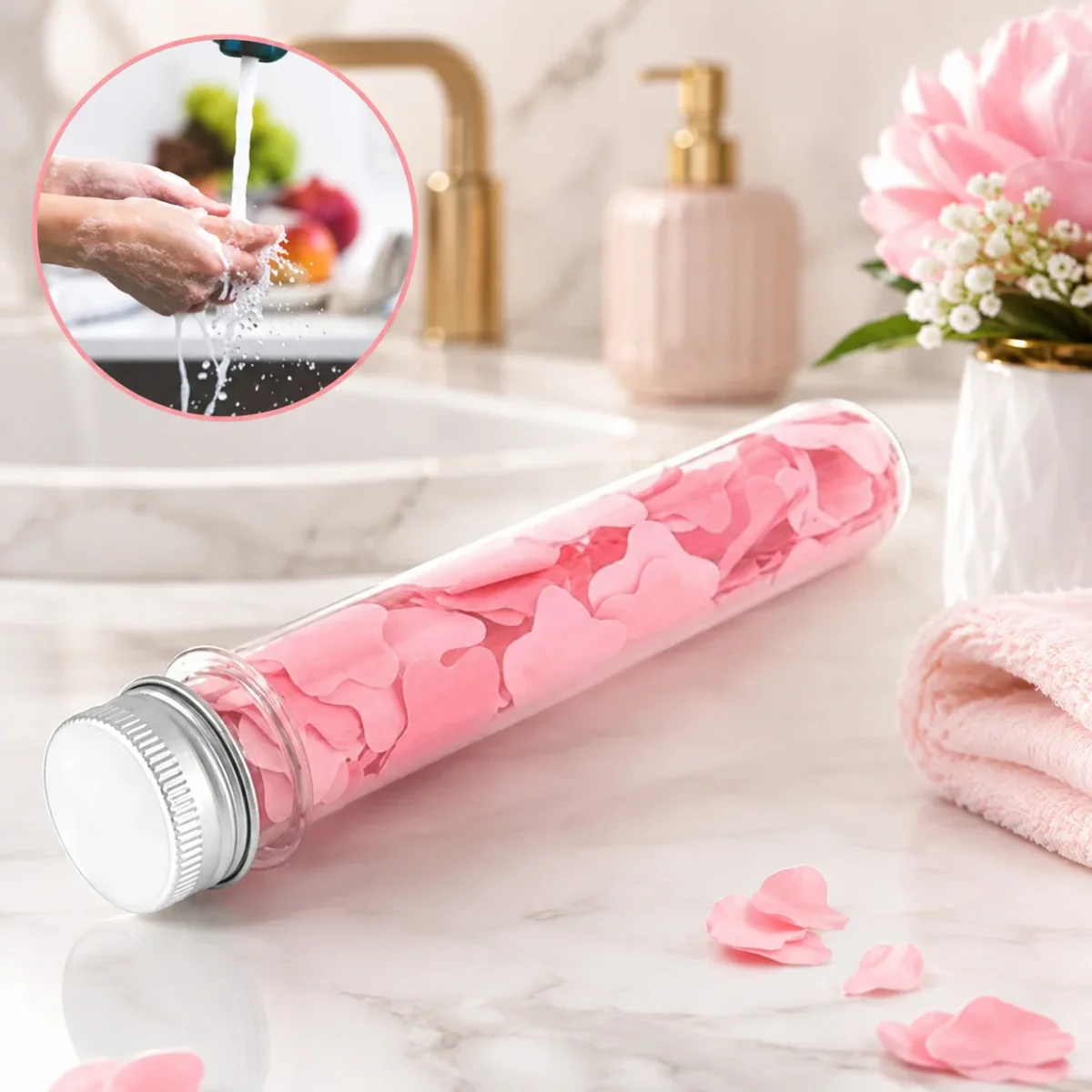 Flower-Shaped Paper Soap Strips – Portable & Travel-Friendly Cleanser