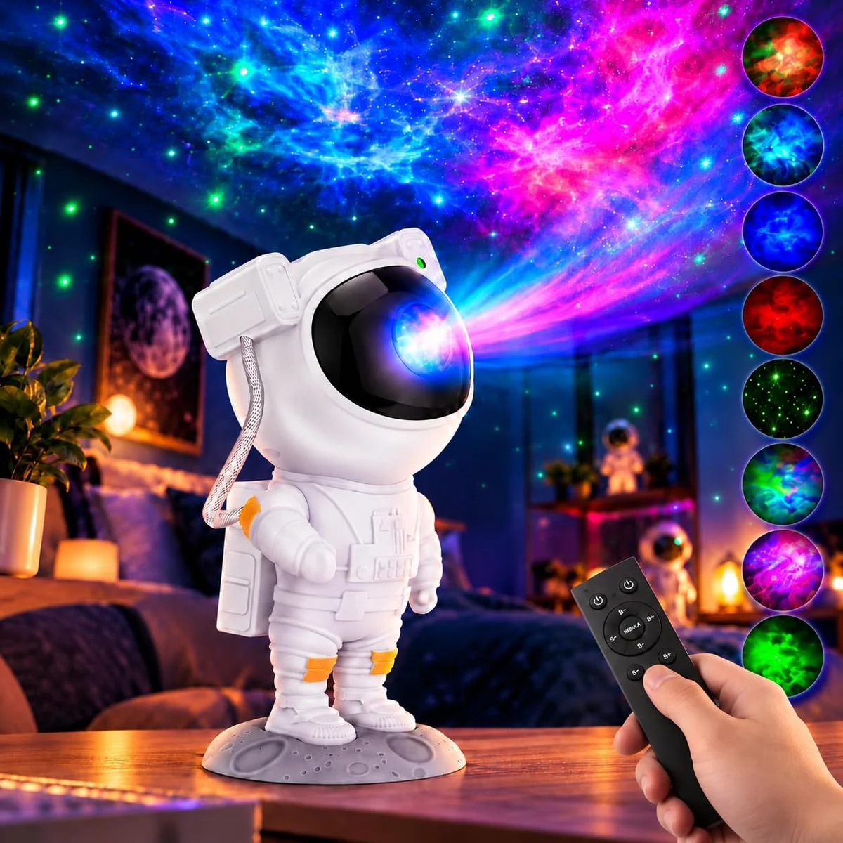 One94Store Space Projector Night Light – Nebula Star Projector with Remote Control, Space Lamp for Kid’s Bedroom, Gifts, Gaming Room, Home & Décor and Parties (Corded Electric)