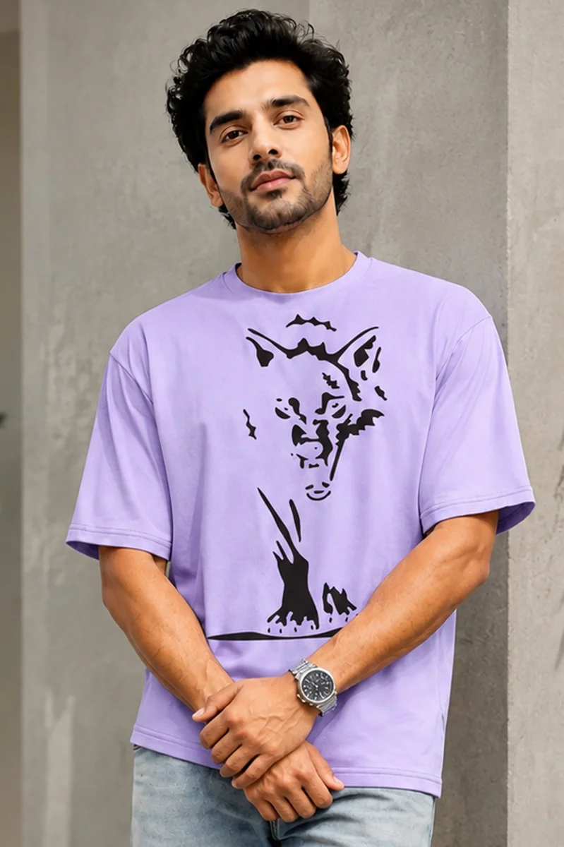 Tee Town Men's Oversized Cotton Blend Stylish T-Shirt | Half Sleeve Round Neck Casual T-Shirt