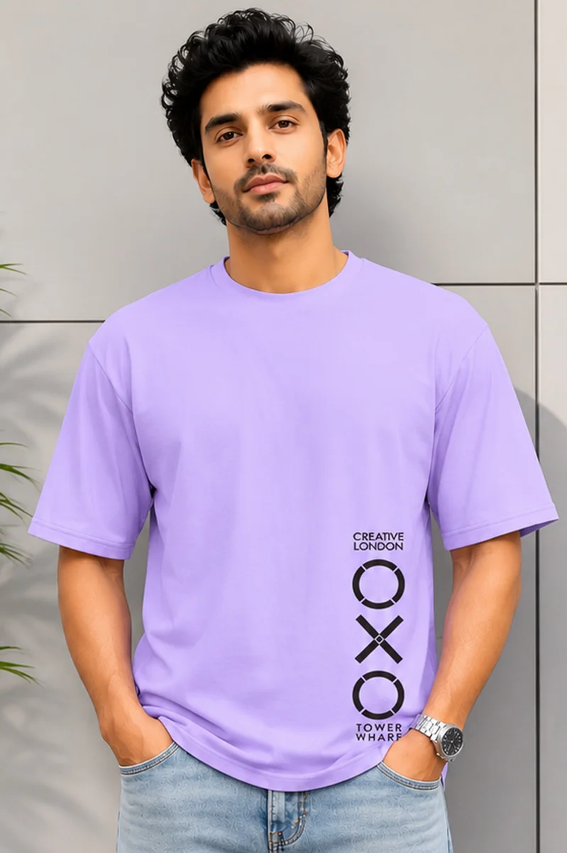 Tee Town Men's Oversized Cotton Blend Stylish T-Shirt | Half Sleeve Round Neck Casual T-Shirt