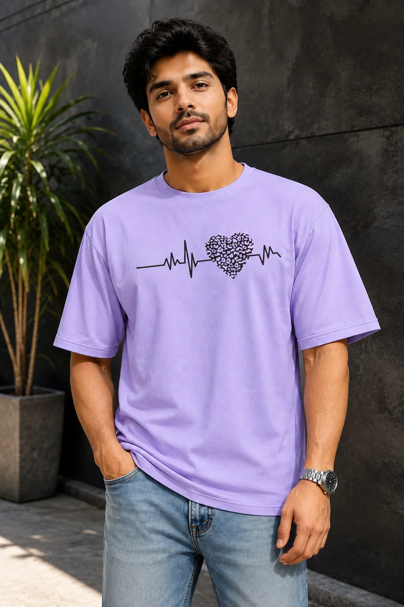 Tee Town Men's Oversized Cotton Blend Stylish T-Shirt | Half Sleeve Round Neck Casual T-Shirt