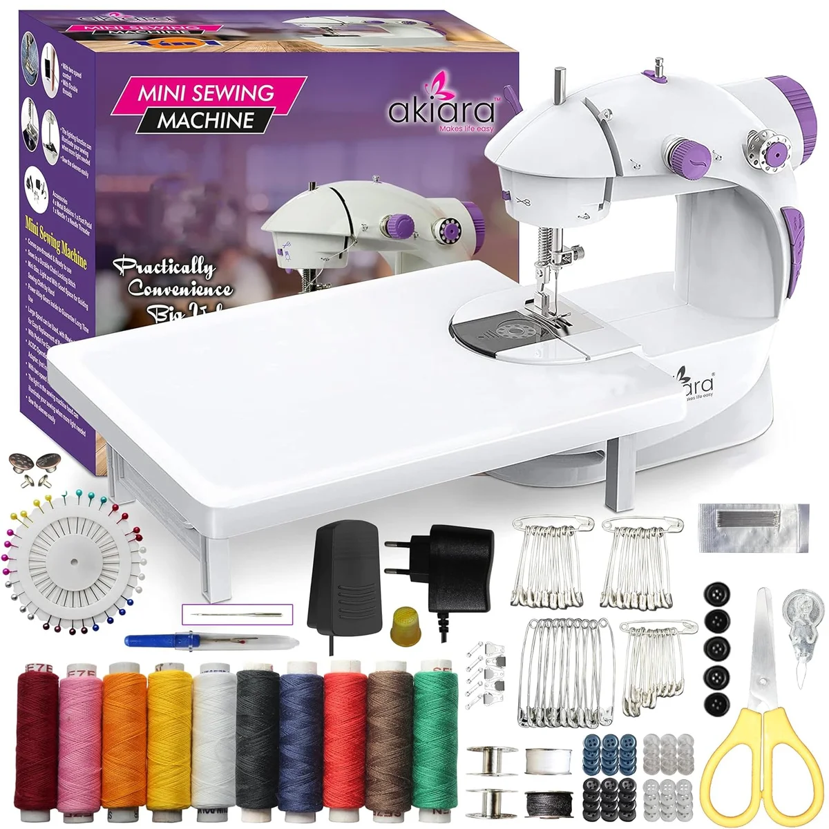Akiara Mini Sewing Machine Electric | Portable Sewing Machine for Home