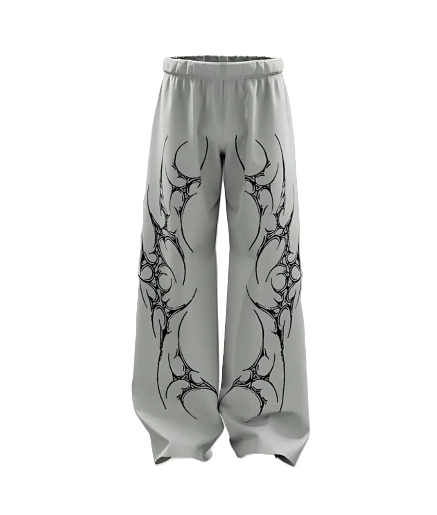 Men's Cotton Grey Track Pant Circle Print | Comfortable Comfortable Casual Jogger Pants for Daily Designs S