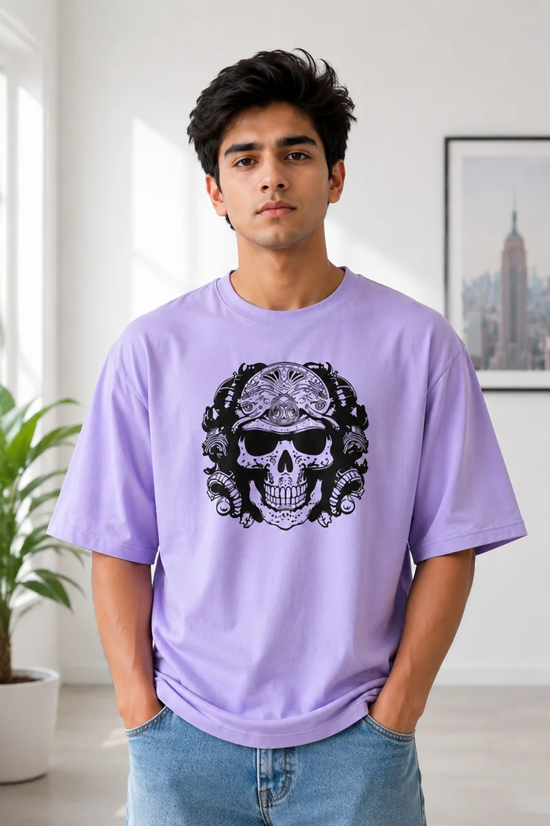 Tee Town Men's Oversized Cotton Blend Stylish T-Shirt | Half Sleeve Round Neck Casual T-Shirt