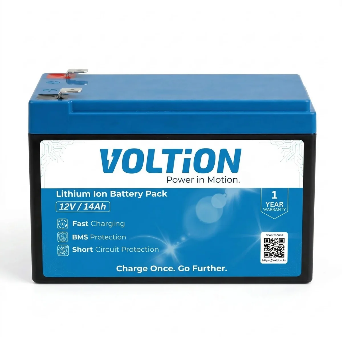 VOLTion 12V 14Ah LiFePO4 Lithium Battery for Agriculture Spray Pumps, Solar Lights, UPS, Toys, etc.