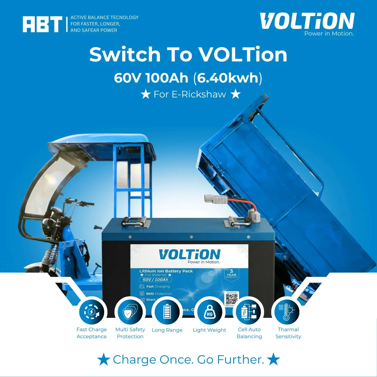 VOLTion 60V 100Ah LiFePO4 Lithium Battery for E-Rickshaw and EVs. 7