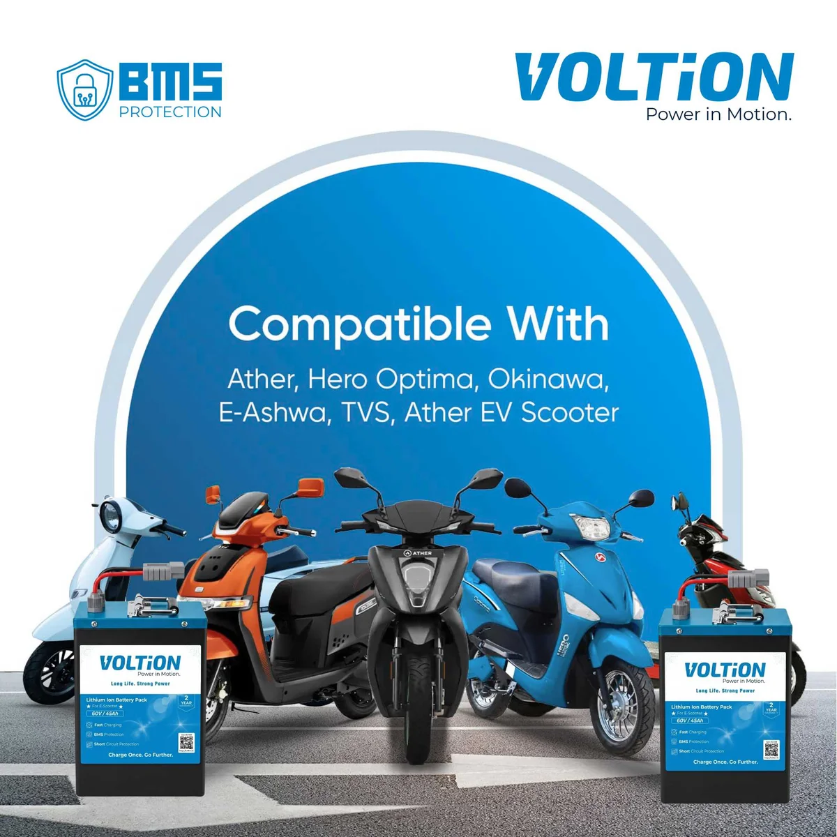 VOLTion 60V 45Ah LiFePO4 Lithium Battery for E-Scooter and EVs. 2