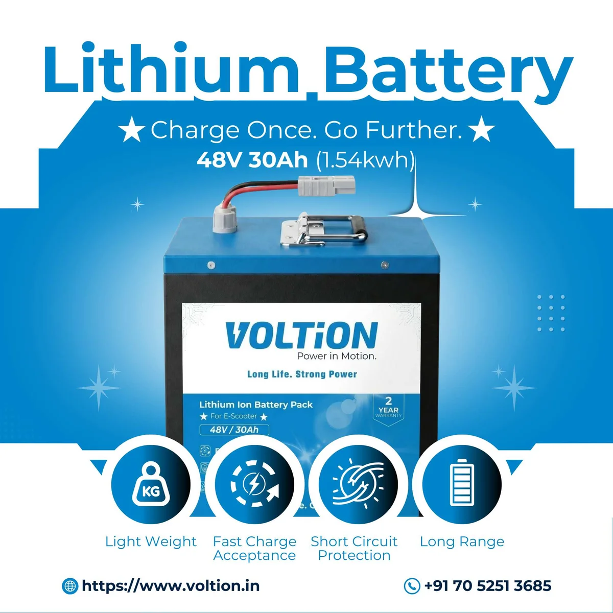 VOLTion 48V 30Ah LiFePO4 Lithium Battery for Electric Scooter and EVs. 5