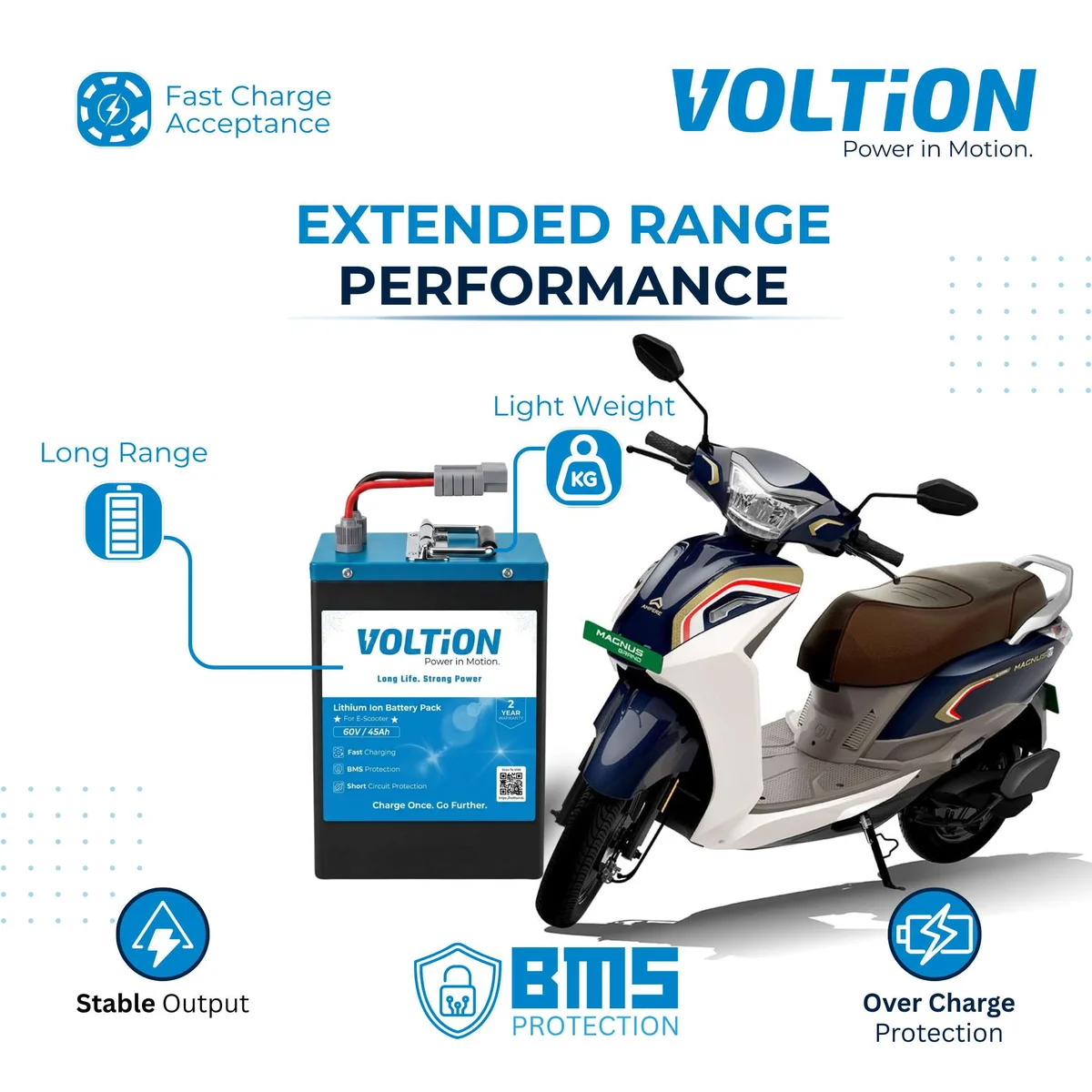 VOLTion 60V 45Ah LiFePO4 Lithium Battery for E-Scooter and EVs. 5