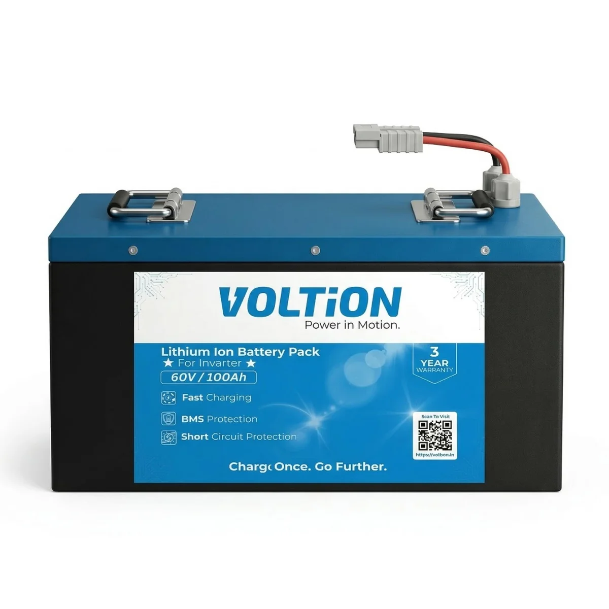 VOLTion 60V 100Ah LiFePO4 Lithium Battery for E-Rickshaw and EVs.