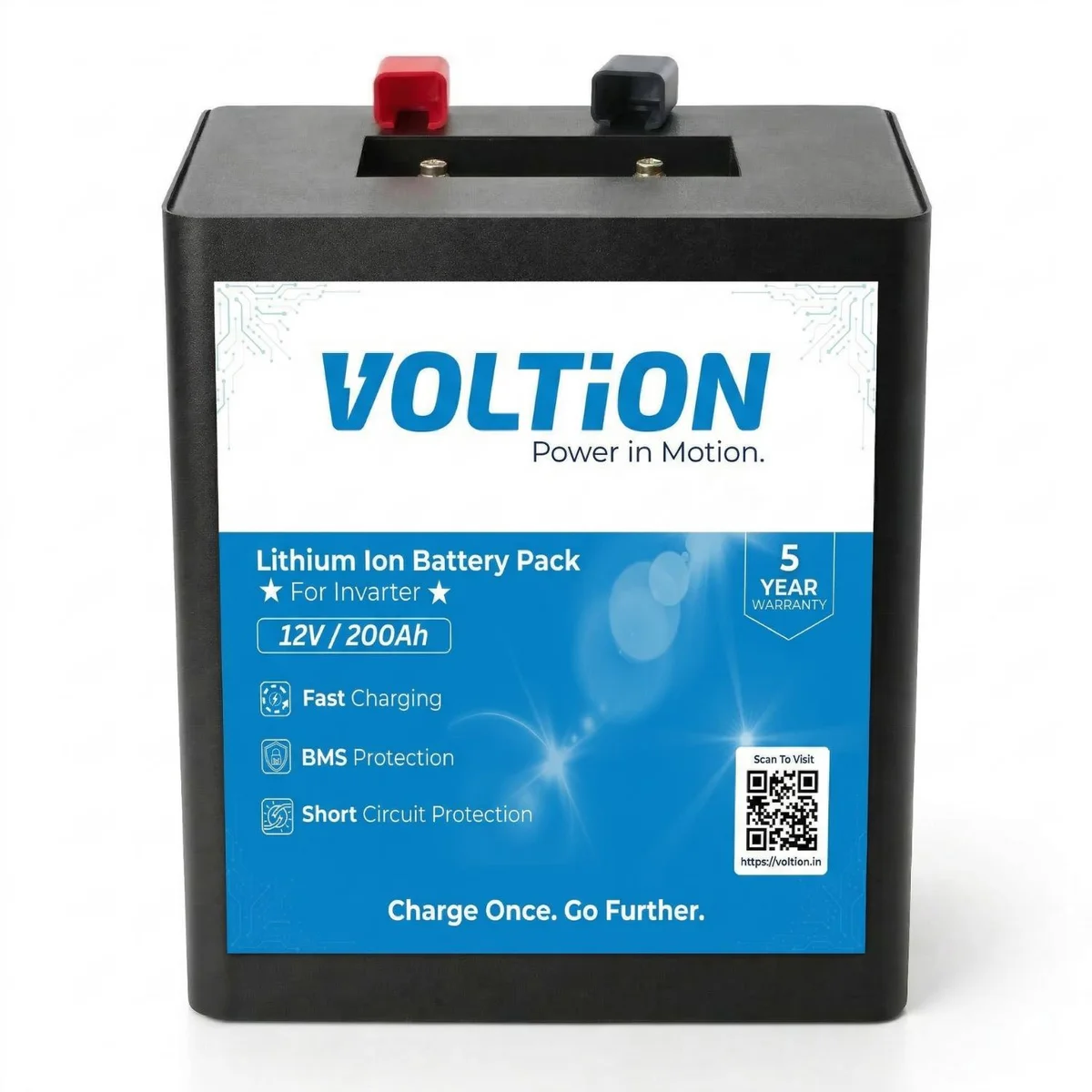 VOLTion 12V 200Ah LiFePO4 Lithium Battery for Inverter & Solar Energy Storage for Home/Office/Shop