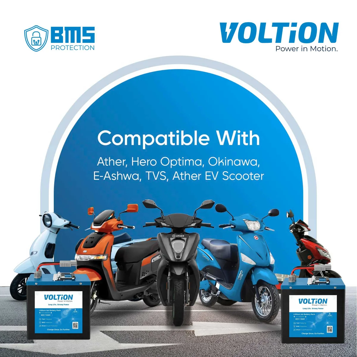 VOLTion 60V 30Ah LiFePO4 Lithium Battery for Electric Scooter and EVs. 3
