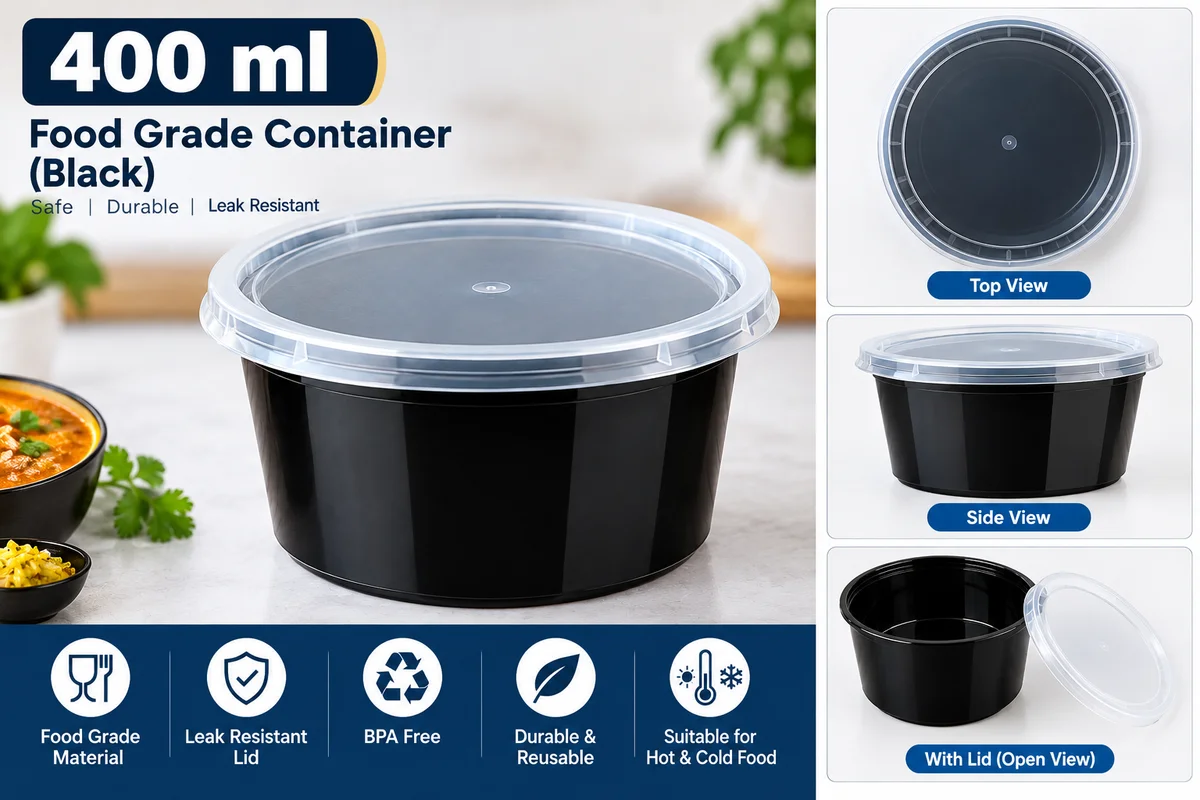 400 ml Food grade container 400ml x 50 pcs pack b/w
