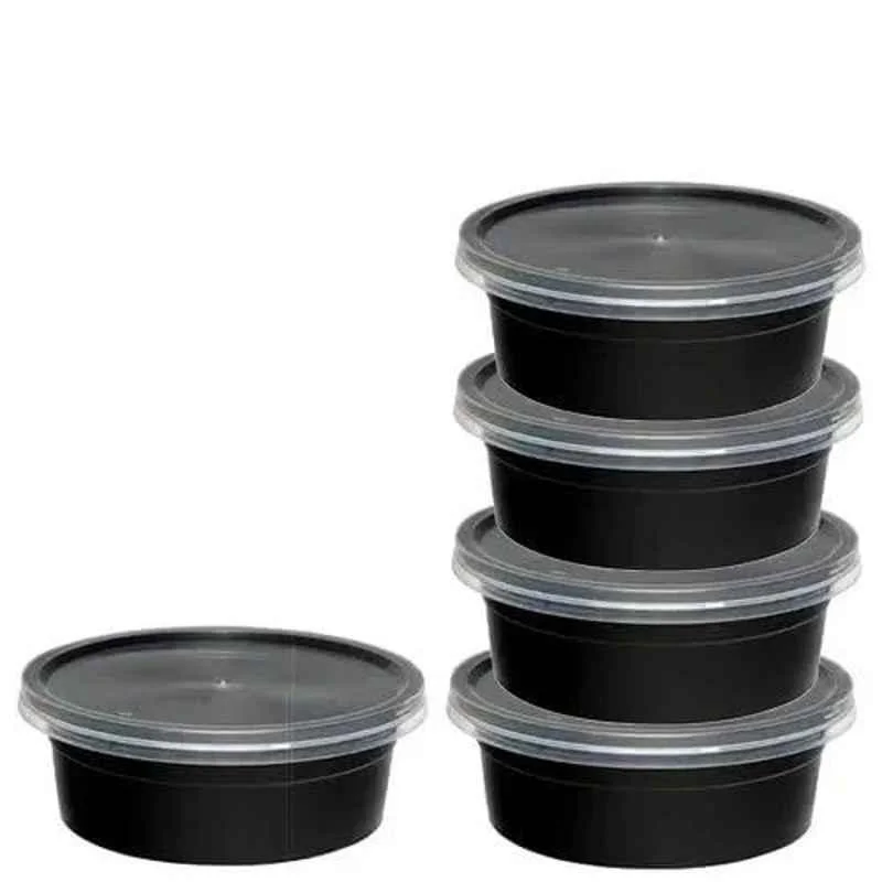 50 ml Round Container Black 50 ml x 80 pcs pack