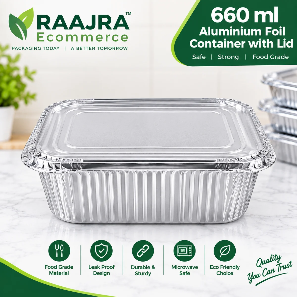 660 ml Aluminium Foil Container with lid
