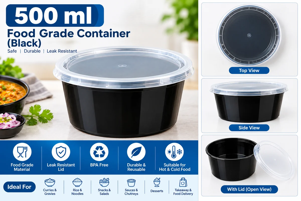 500 ml Food grade Container b/w X 50 pcs pack