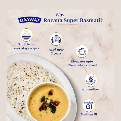 Daawat Rozana Super Basmati Rice (Medium Grain) 3