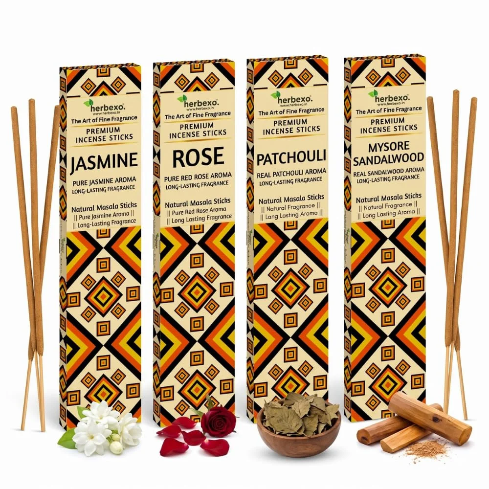 Natural Masala Incense Sticks Combo Pack of 4 Fragrances