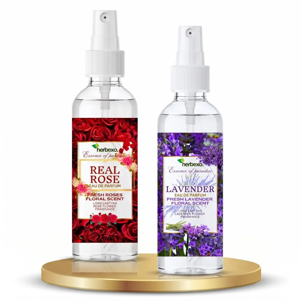 Herbexo Real Rose Perfume and Lavender Perfume Combo Pack