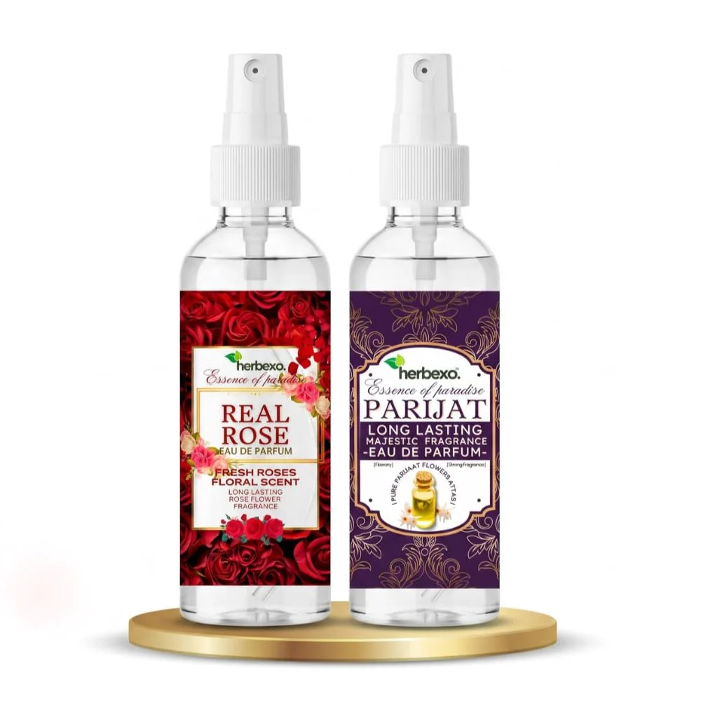 herbexo parijat perfume and real rose perfume combo pack