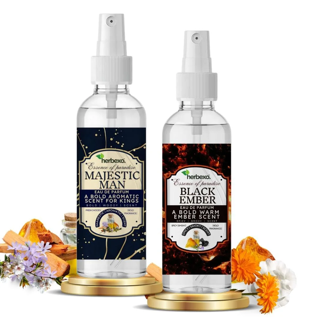 herbexo black amber perfume and majestic man perfume combo gift pack