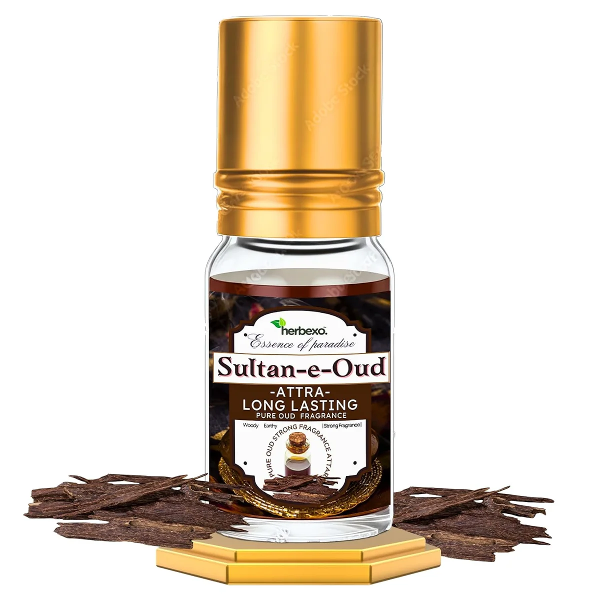 Sultan-e-Oud Attar | Rich & Long Lasting Oudh Ittar | Majestic Oriental Woody Fragrance | Alcohol-Free Natural Perfume Oil | 6m