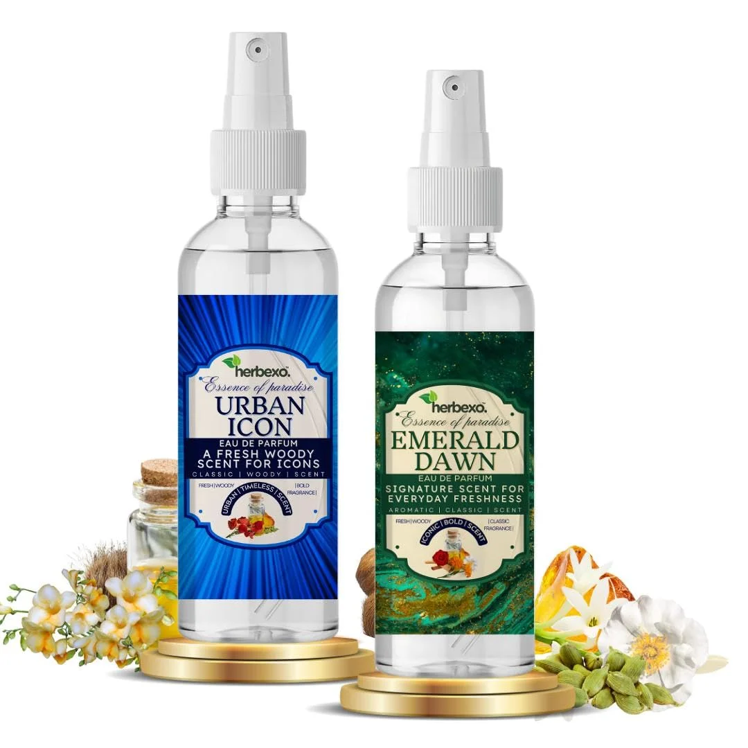 HERBALS Eau de Parfum for Men & Women - Long Lasting Fragrance, Clear Bottle