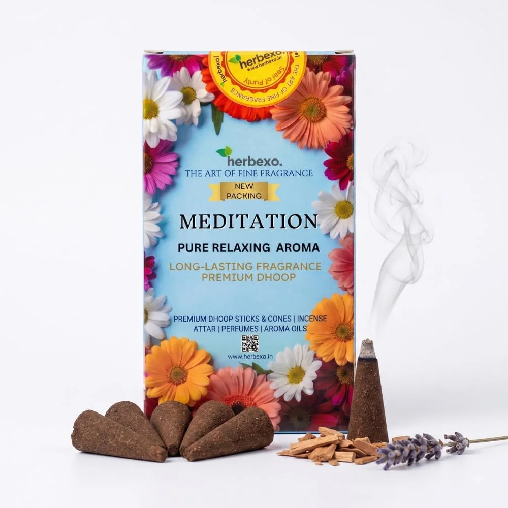 herbexo calming meditation aroma incense dhoop cones