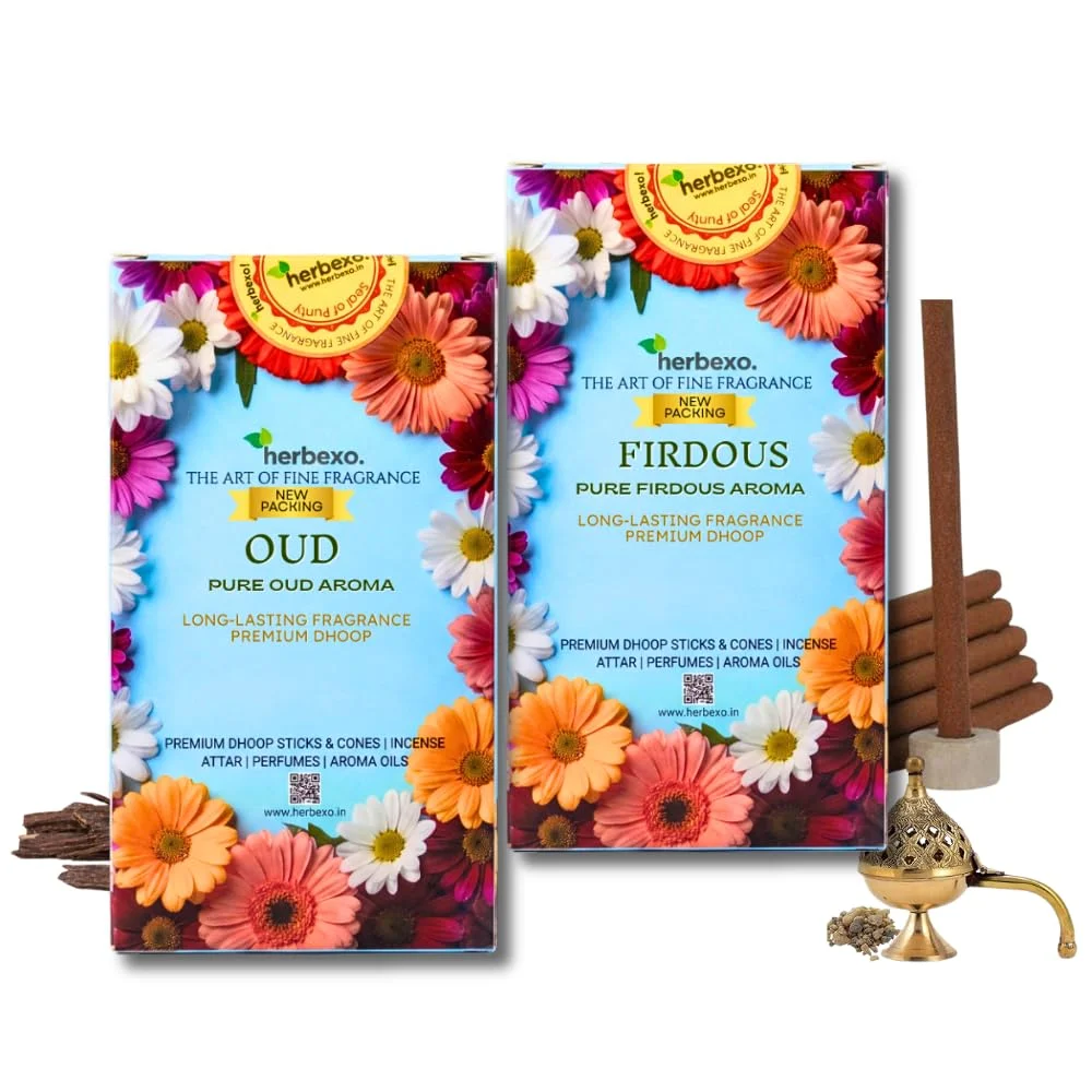 Pure Oud & Firdous Dhoop Sticks Combo for Daily Pooja, Pack of 2