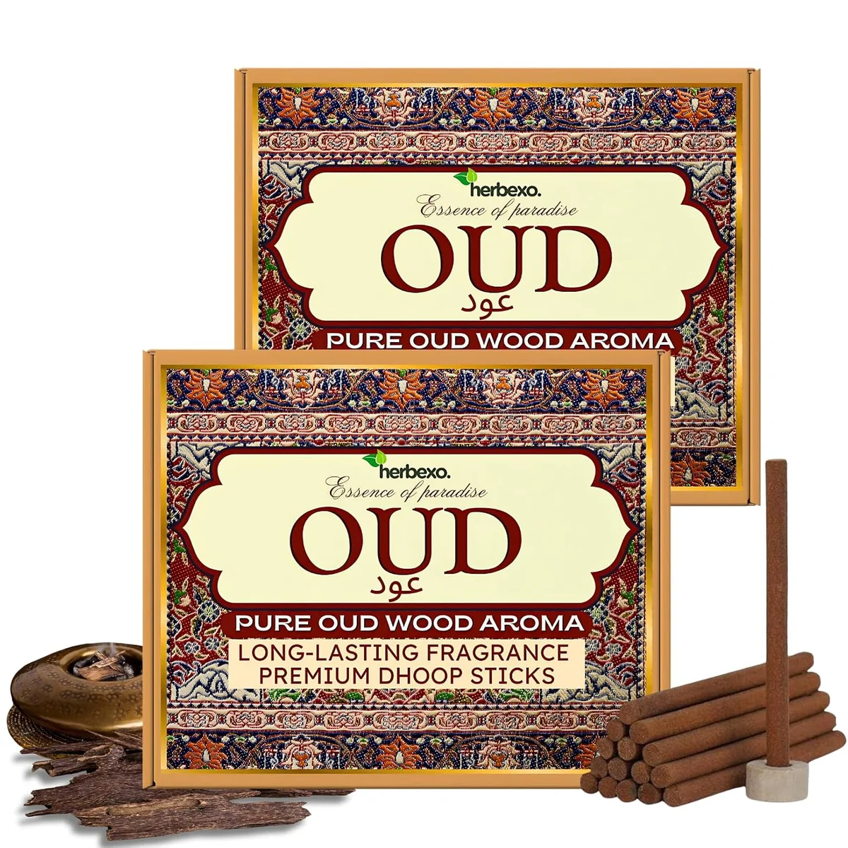 Oudh (Oud) Herbal Dhoop Sticks | Made with Natural & Herbal Ingredients, Pure Attar | Rich, Long-Lasting Aroma for Pooja, Meditation, and Home Fragrance | Charcoal Free