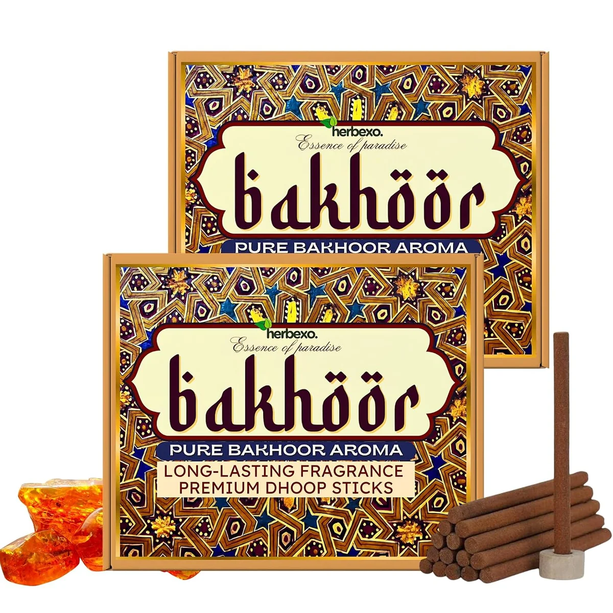 Bakhoor Herbal Dhoop Sticks | Made with Natural & Herbal Ingredients, Pure Attar | Traditional, Warm & Long-Lasting Aroma for Pooja, Meditation, and Ambiance | Charcoal Free