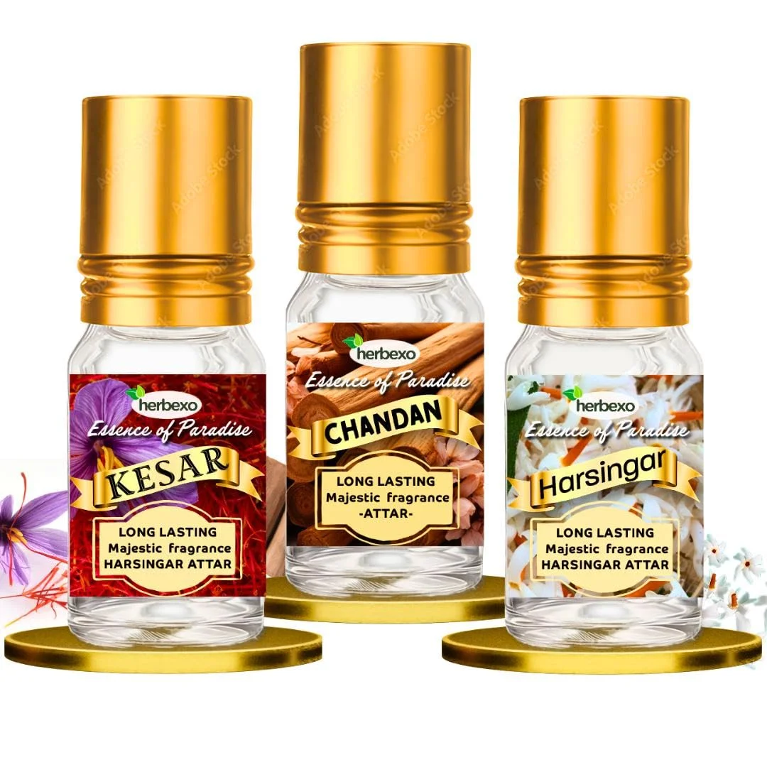 kesar aatr chandan attar harsingar attar trio pack attar gift pack