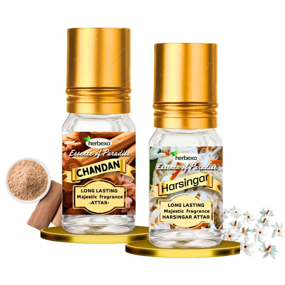 sandalwood attar and harsingar attar combo gift pack