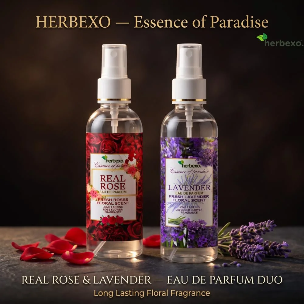 Real Rose Perfume and Lavender Perfume Combo Pack