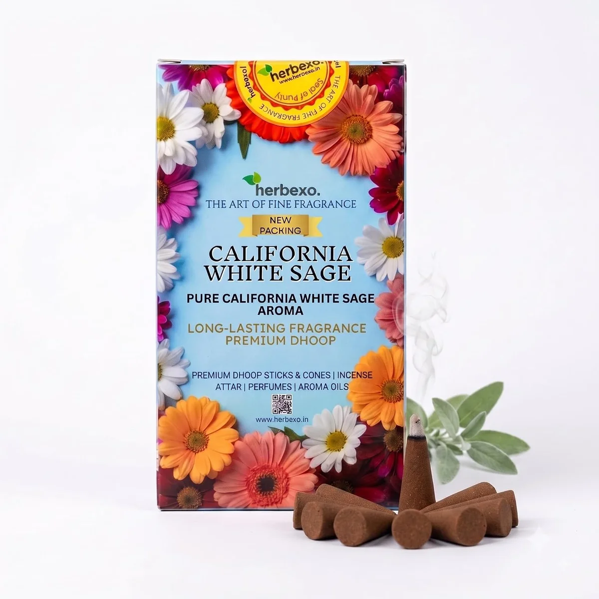 herbexo californian white sage dhoop cones