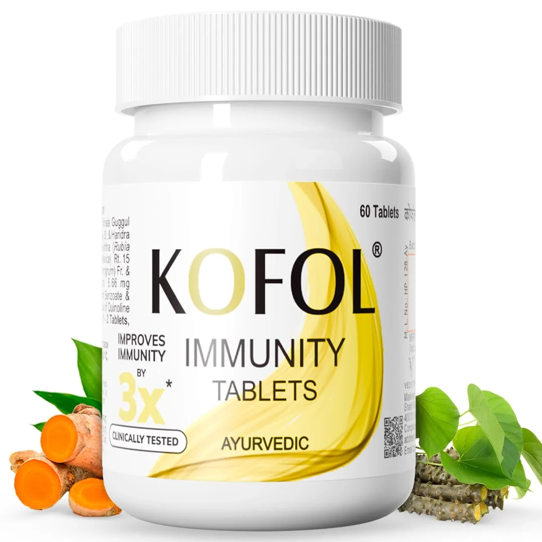 Vedistry Kofol Ayurvedic Immunity Tablet with Shunti, Giloy, Haldi & Pippali for Boost Immunity & Improve Respiratory Health by 6x | Clinically Tested Antioxidant Tablet