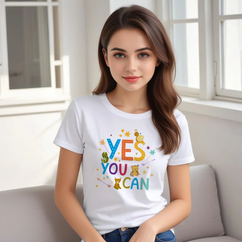 Polyester White Customized T-Shirt for kids