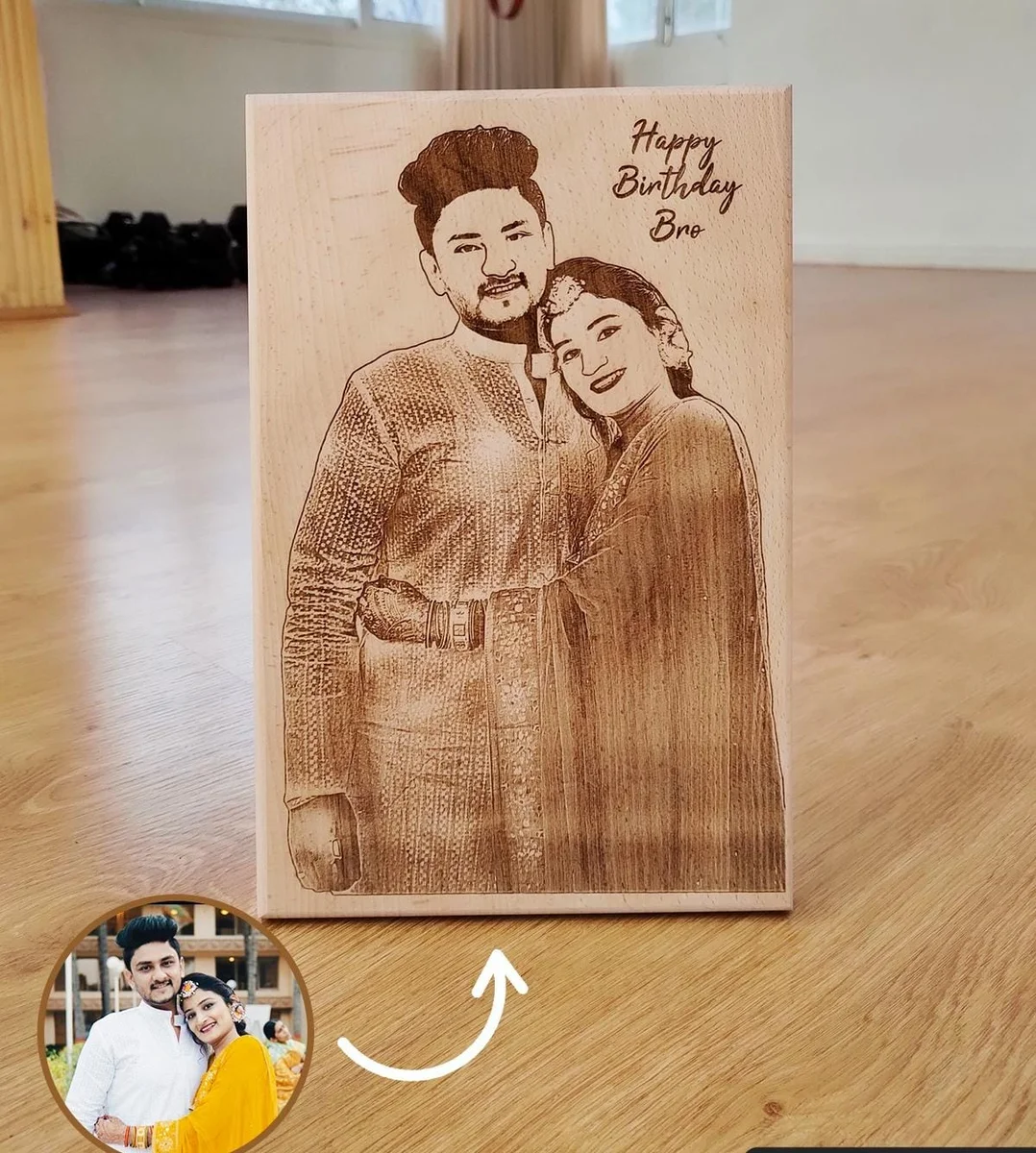 Wooden Engraved Photo Frame (4 x 6 )