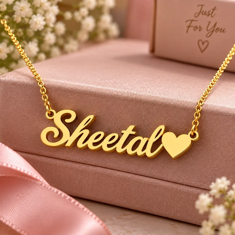 Gold Plated Beautiful Heart Name Necklace | IGIFTZI