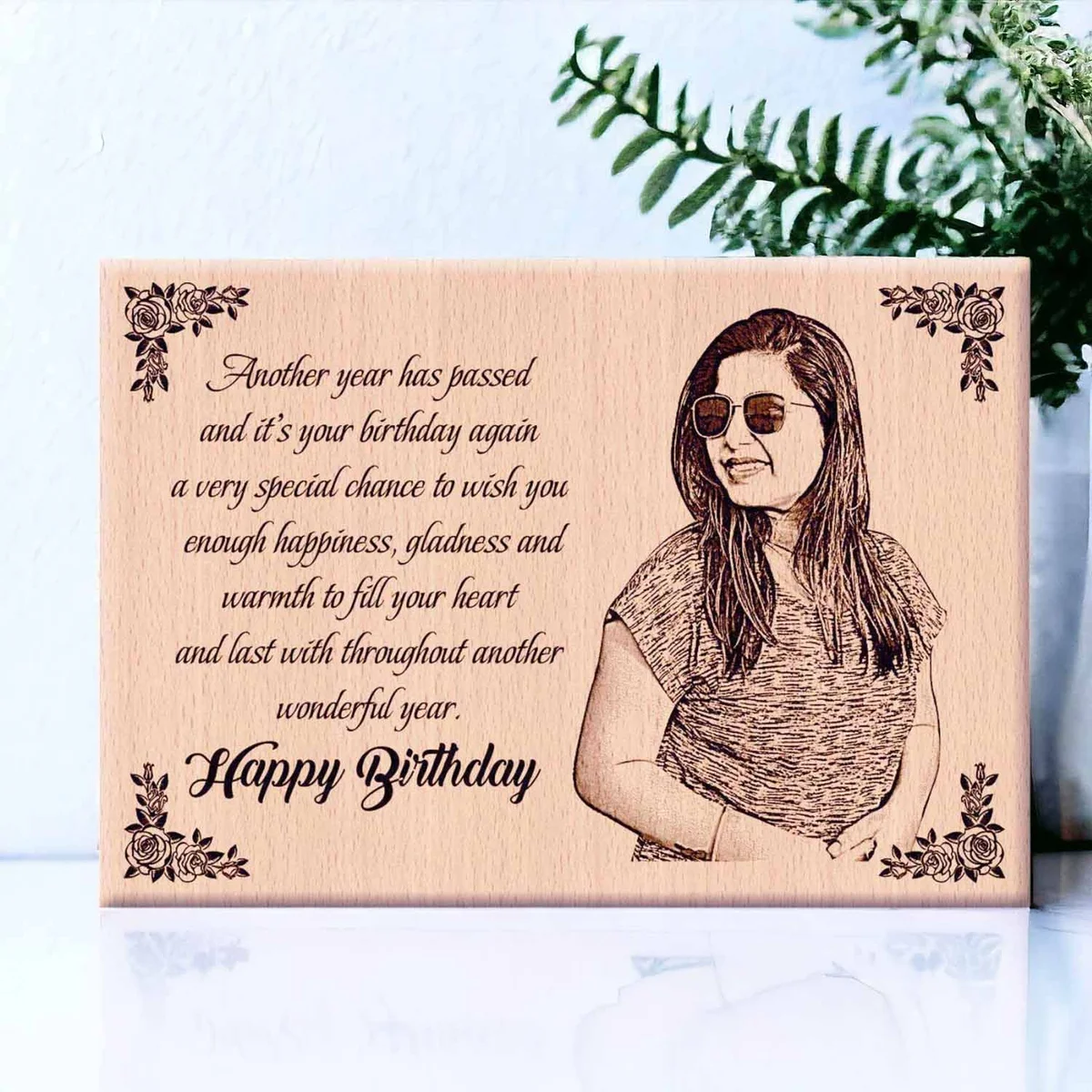 Wooden Engraved Photo Frame (6 x 8 )