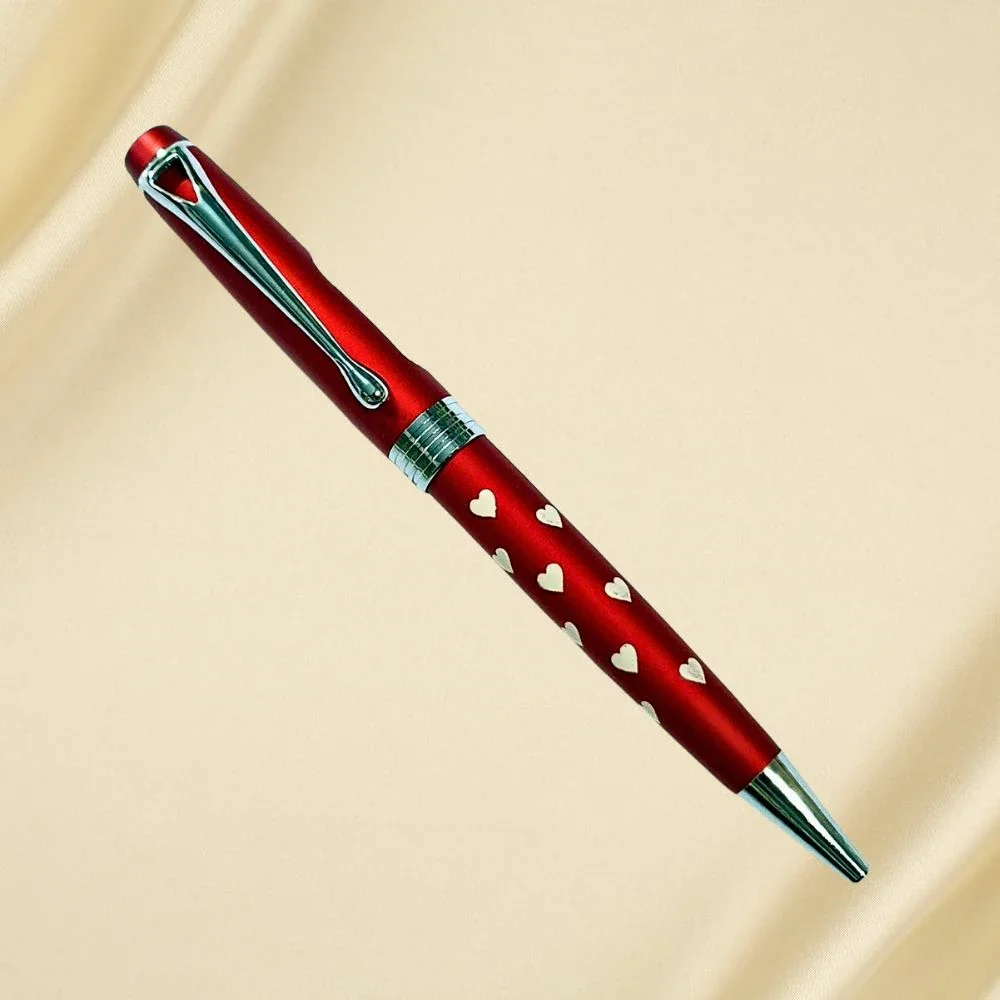 Red Heart Dual Name Metal Pen MP09