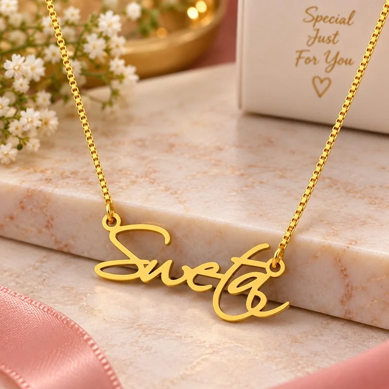 Cursive Curved Name Necklace
