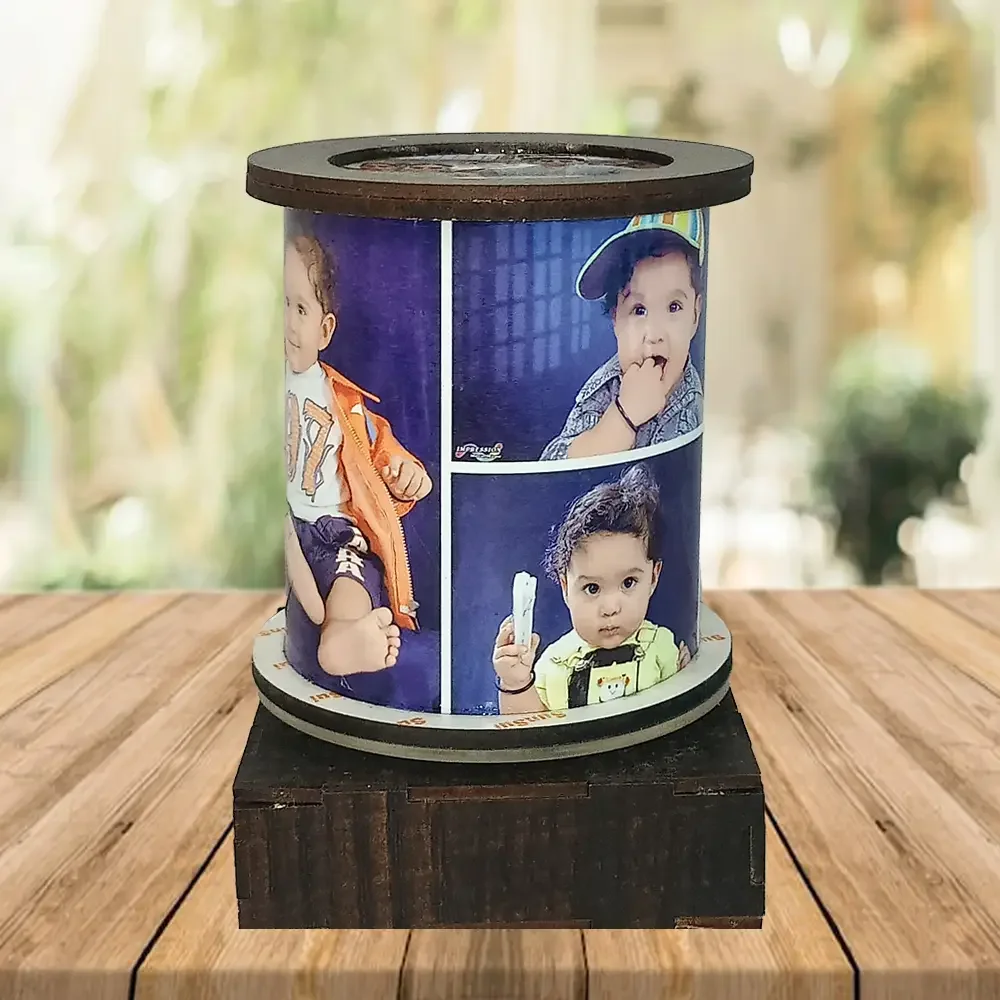 LED Rotating Round Photo Lamp