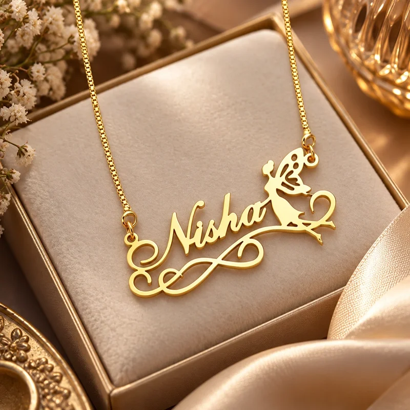 Fairy Angel Personalized Name Pendant Necklace | IGIFTZI