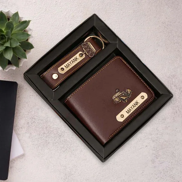 Men's Wallet and Keychain Combo