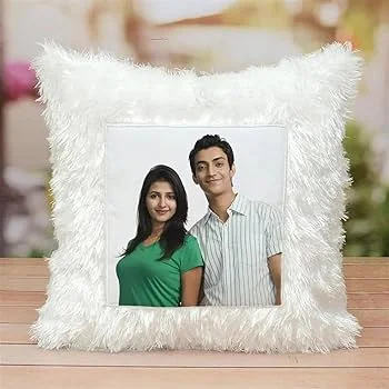 Fur Square Color LED Pillow