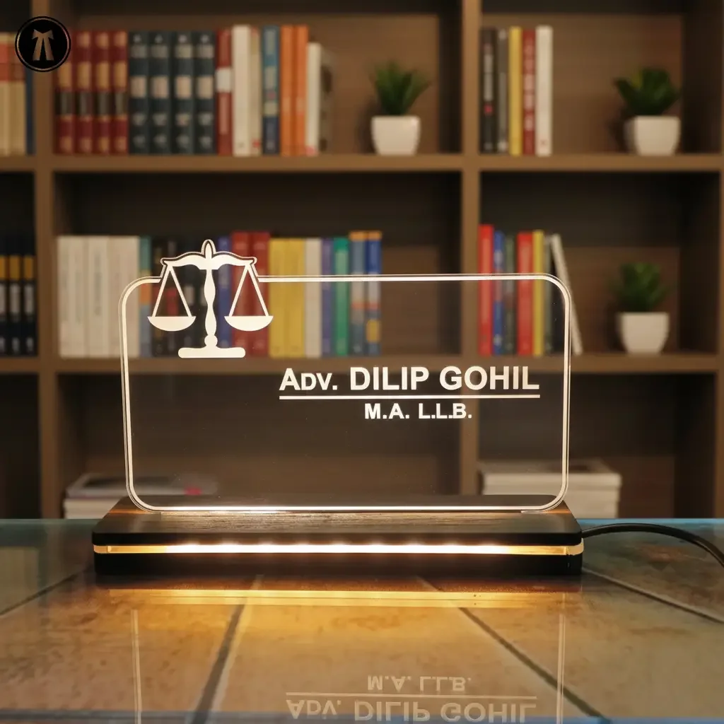 LED Acrylic  Lamp for Advocates – Personalized 3D Illusion Name Light | IGIFTZI